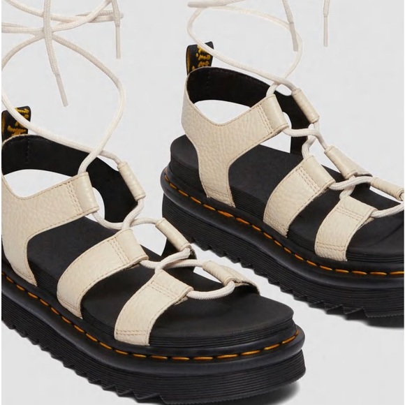 NWOT Dr Martens 'NARTILLA' AirWair Leather Strappy Sandals Black White Women’s - Picture 4 of 13